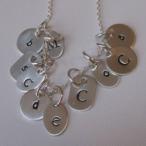 3 Small Initial Tag Hand Stamped Mother's Necklace image 4