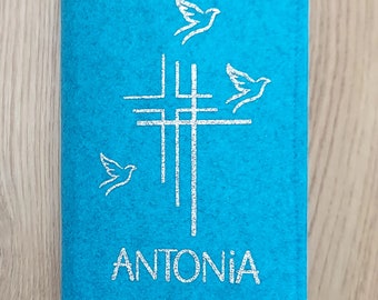 Gotteslob-Hülle aus Filz / Gesangbucheinband aus Filz, personalisierbar in Design, Namen und Schrift