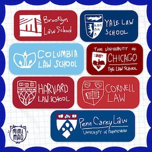 Poorly Drawn Law Schools Funny Law Sticker Waterproof Sticker for Laptop, Waterbottle