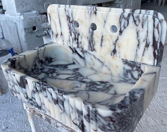 Calacatta Viola Marmor Geriffeltes Waschbecken: Luxussteinbecken