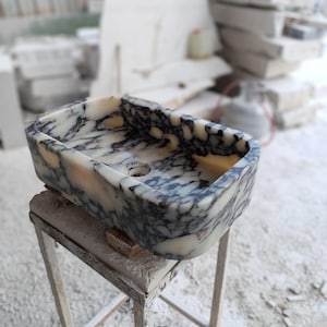 Calacatta Viola Marble Sink, Countertop Marble Sink, Vessel Sink, Bathroom Sink, Mounted Marble Sink, Small  Marble Sink, Toilet Sink, Sink
