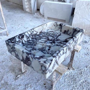 Calacatta Viola Marble Wall Mounted Sink: Modern Bathroom Basin