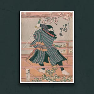 Nakamura Shibazeki as Ninja – Kunisada Actor Print – Sasara Sanpachi Role – Edo Kabuki Ukiyo-e Canvas