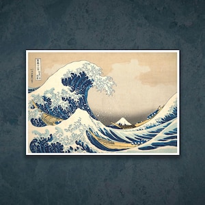 Under the Great Wave Kanagawa Canvas Print – Hokusai Japanese Ukiyo-e Art – Iconic Wave Scene – High Quality Reproduction