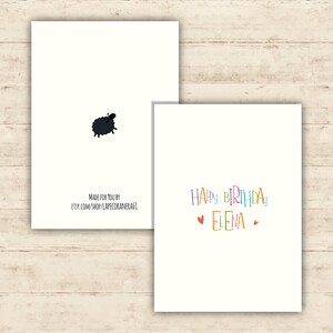 Personalised Birthday card suitable for all ages, 5"x7" (folded), Happy Birthday, pastel colours