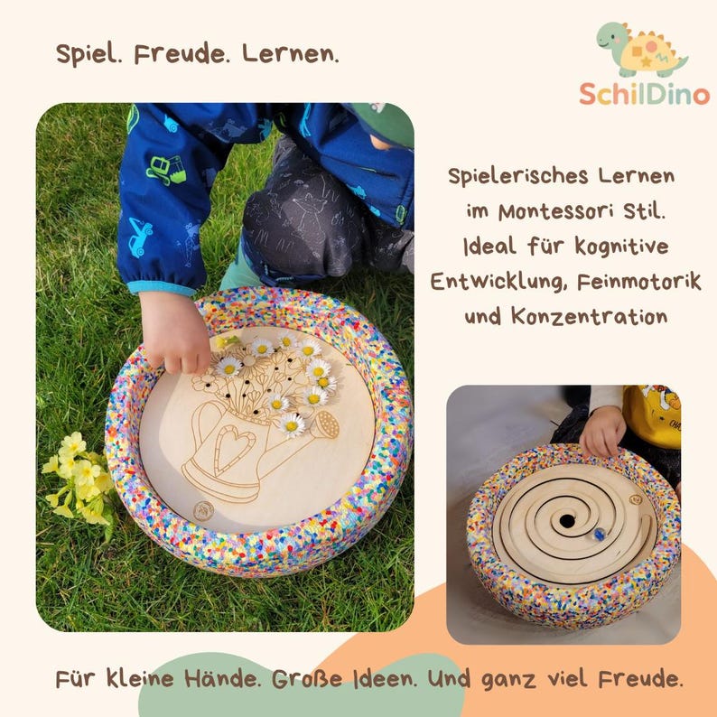 Activity board Stapelstein I Balancing stones I Fine motor skills I Montessori I Accessories for Stapelstein for motor development I Labyrinth image 9
