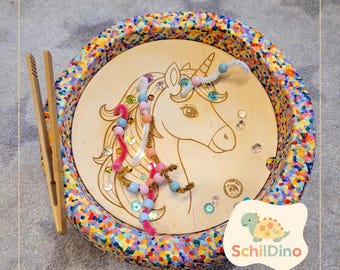 Unicorn Activity Plate, Stacking Stones, Balancing Stones, Fine Motor Skills, Montessori, Accessories, Stacking Stones for Motor Development, Horse, Pony