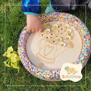 Tablero de actividades Stapelstein I Piedras de equilibrio I Motricidad fina I Montessori I Accesorios para Stapelstein para el desarrollo motor I Flores