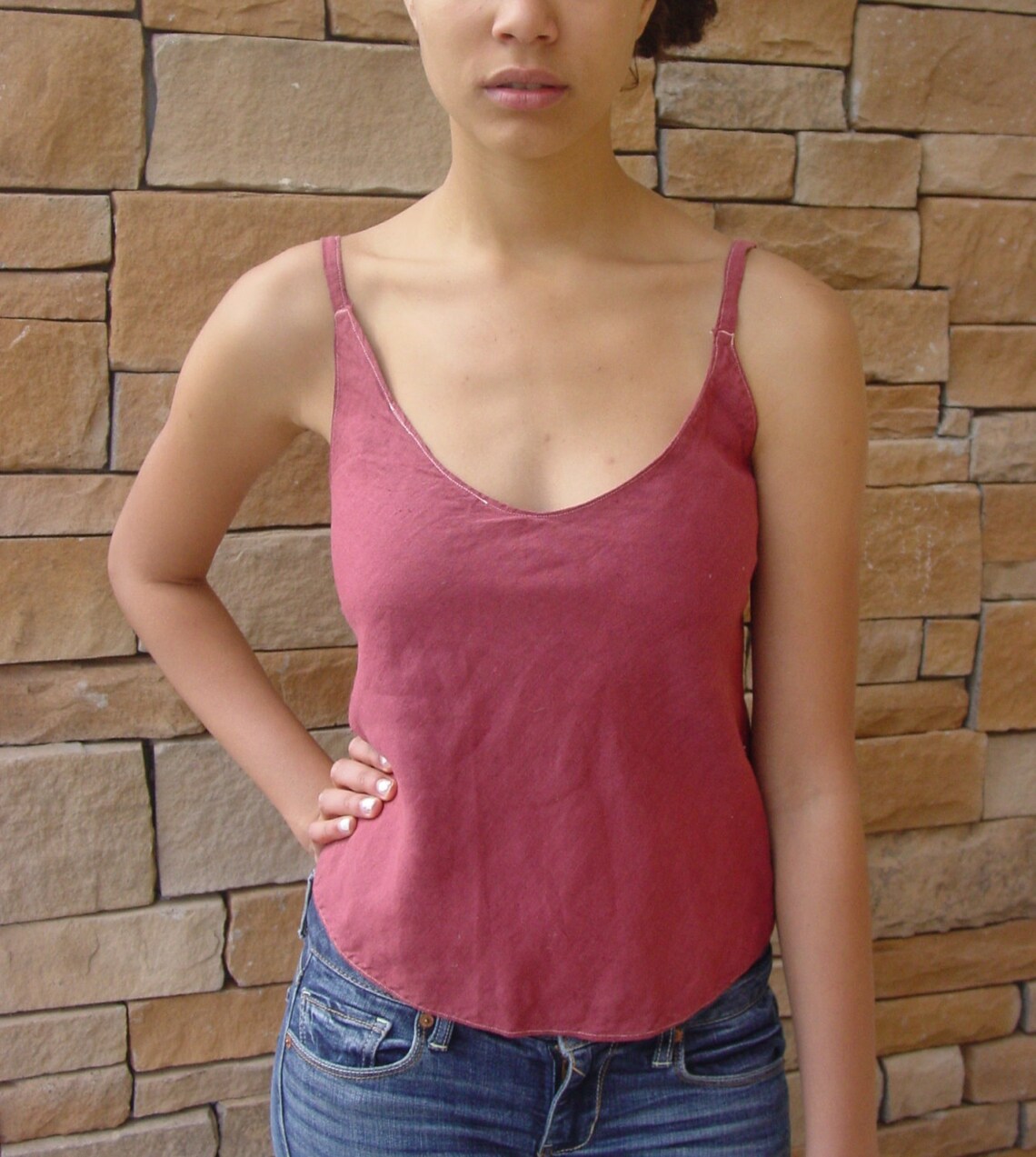 Braless Tank Top/100 Hemp Muslin/Cut on the Bias/Adjustable Etsy