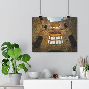 Medieval Castle Ruins Wall Art - Rustic Stone Window Photography Print, Ancient Fortress Poster