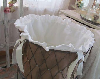 PDF Sewing e-Pattern/Tutorial for Hamper Liner for Round Folding Vintage Wire Laundry Hamper Basket - Instant Download