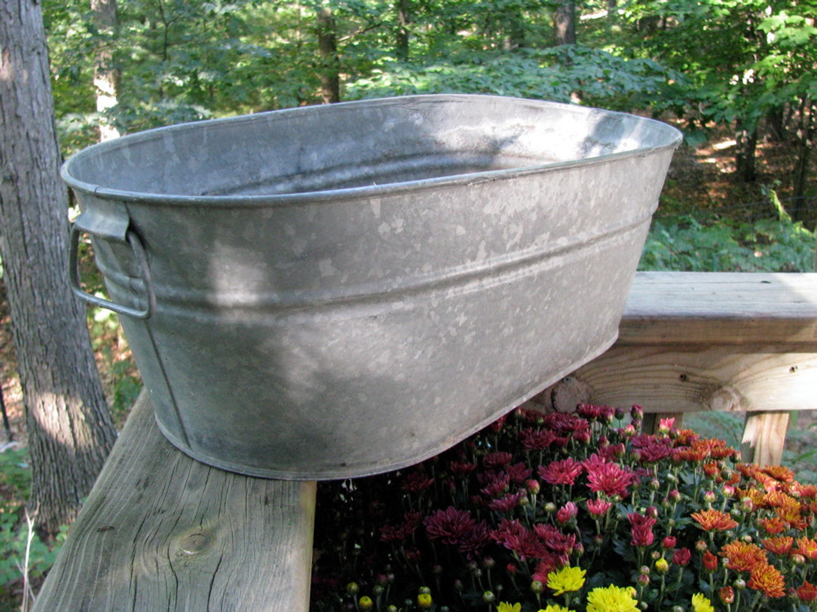 Galvanized Oval Tub Vintage Rescued Rustic Etsy