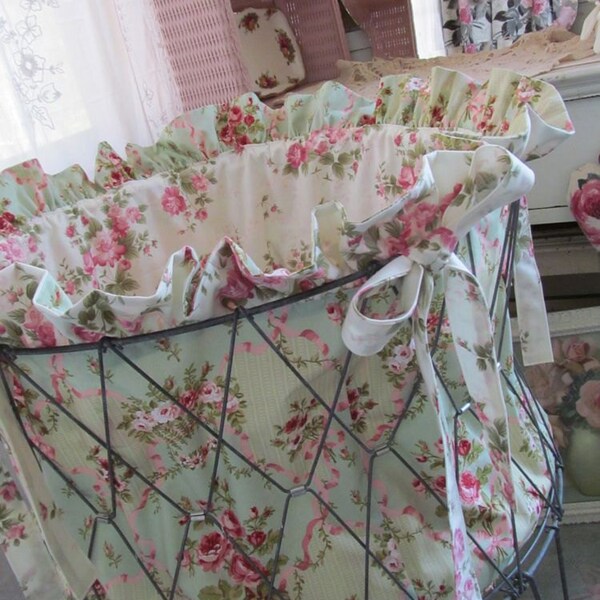 PDF Sewing Pattern/Tutorial per ostacolare Liner per tondo pieghevole Vintage filo cesto portabiancheria