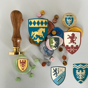 Siegel personalisiert mit Wappen, personalisiertes Siegel mit Familienwappen