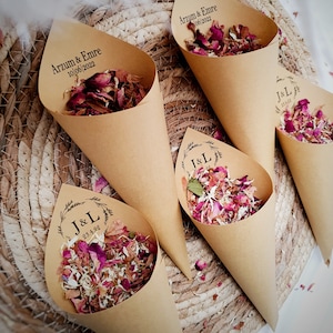 getrocknete Blumen personalisiert, Blumen Konfetti Hochzeit, naturell Konfetti, biologisch abbaubar, umweltfreundlich