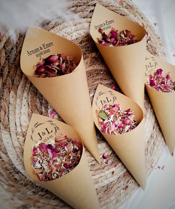 getrocknete Blumen personalisiert, Blumen Konfetti Hochzeit, naturell Konfetti, biologisch abbaubar, umweltfreundlich