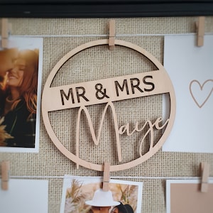Mr & Mrs gift bride and groom personalized, personalized wooden ring wedding