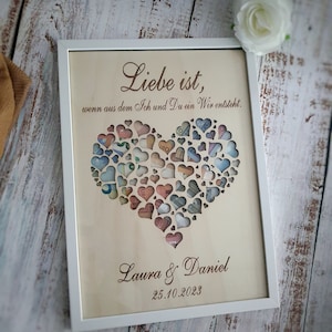 Geschenk Hochzeit personalisiert, Geldgeschenk Hochzeit, personalisierte Herz Karte, Urlaubsgeschenk Hochzeit, Bilderrahmen personalisiert