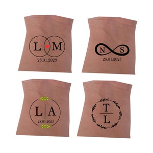 Tatuaggio matrimonio, tatuaggio matrimonio, tatuaggi personalizzati per invitati matrimonio