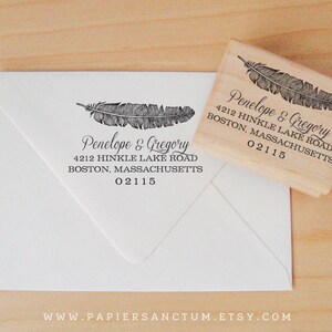 Custom Rubber Stamp - Feather Address