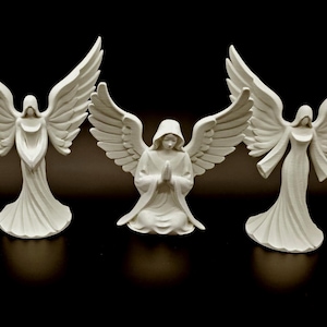 Minimalist 3D Printed Angel Figurines — Guardian, Prayer & Celebration Poses | Memorial Gift or Set