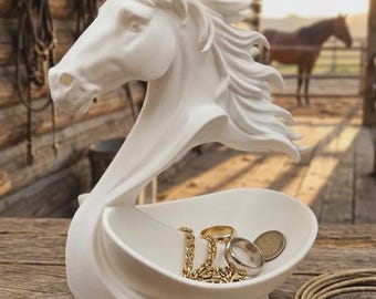 Stallion Key Holder Bowl | Entryway Catchall | Equestrian Decor | Mail & Wallet Organizer