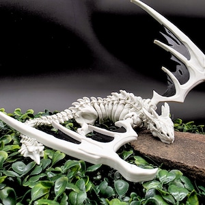 3D Printed Articulated Skeletal Dragon Wyvern – Poseable Fantasy Creature Figurine
