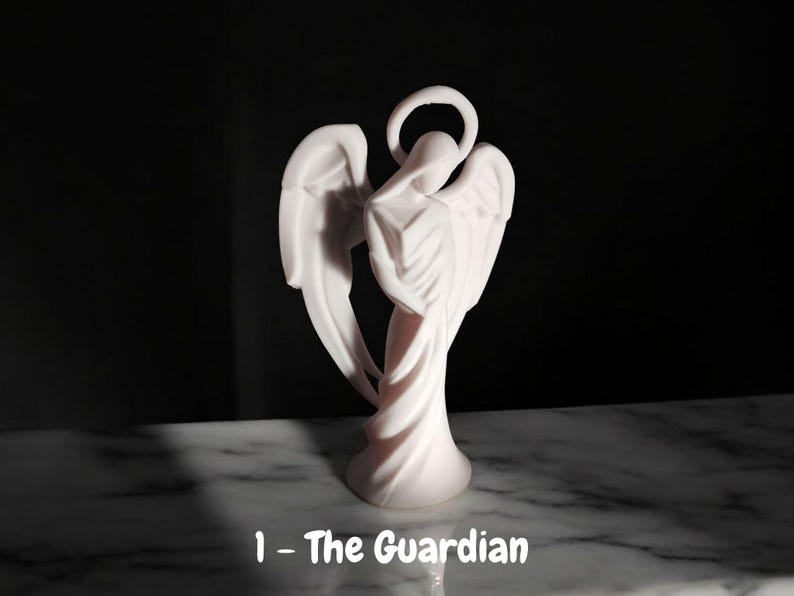 Minimalist 3D Printed Angel Figurines — Guardian, Prayer & Celebration ...