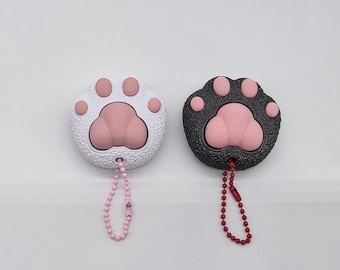 Adorable Cat Paw Fidget Clicker – 3D Printed Keychain for Cat Lovers