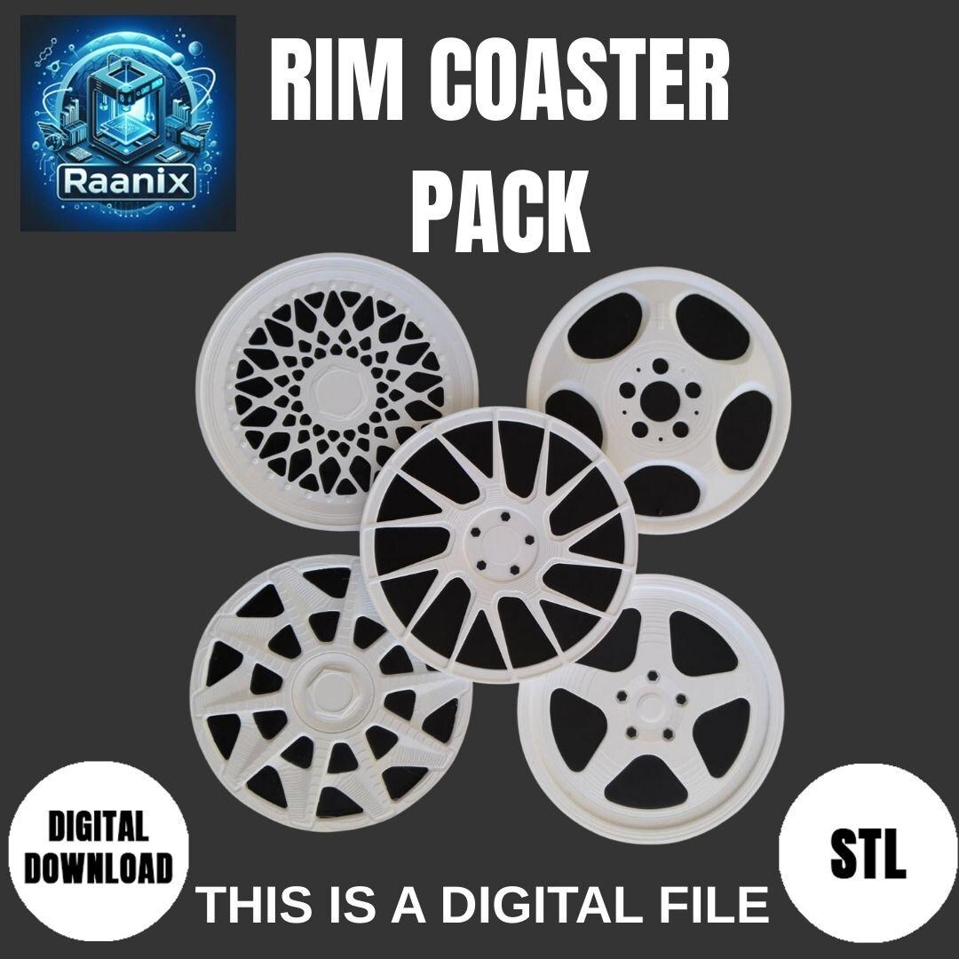 Car Wheel Rim Coaster Pack – Automotive Themed Decorative Drink Coaster ...
