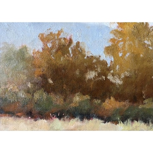 SALE- Whispers of Fall: Original Artwork - Oil Painting Landscape  - 5 x 7  - FREE SHIPPING Living Room Art Wall Art