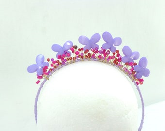 Purple butterflies tiara, purple headpiece, purple butterfly statement headband Bridal headband or tiara