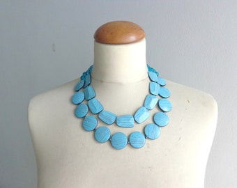 turquoise Statement necklace, chunky turquoise multistrand necklace