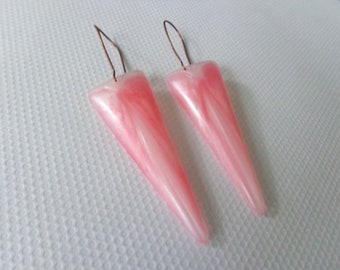 Pink earrings, oversized earrings, modern earrings, pink marble earrings, triangle earrings, arrow earrings