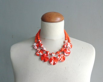 Orange statement necklace