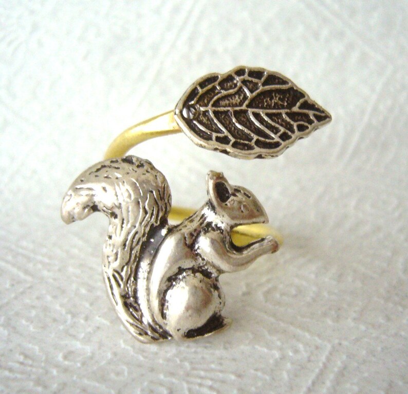 swarovski squirrel ring