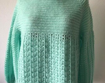 Casaco verde feito à mão