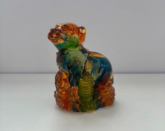 Liuli Crystal Glass Dog Figurine – Chinese Zodiac Fengshui gift Home Decor Ornament