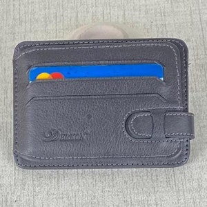 Cartera de cuero con cremallera hecha a mano / Cartera pequeña para tarjetas de crédito / Mini billetera de cuero / Cartera grabada para obsequios / Cartera de cuero para hombres N.º: C006