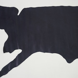 Navy Blue Anilin Leather * Thick Cowhide Leather – Robust and Durable, Ideal for Tool Sheaths * 1.2-1.4 mm Premium Leather No:A023