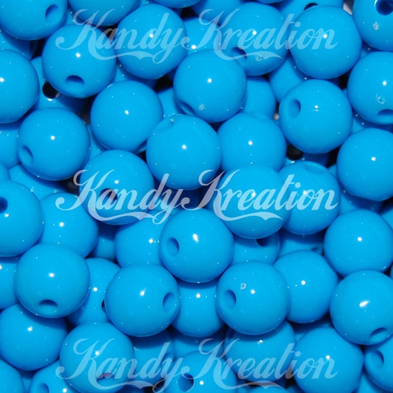 4 Light Blue Bow Beads 46mm for Bubblegum Necklaces Kandi Deco Resin Jewelry Kid
