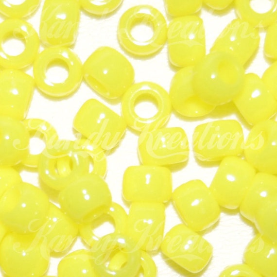 500 Bright White Opaque 9x6mm Barrel Pony Beads Made in the USA