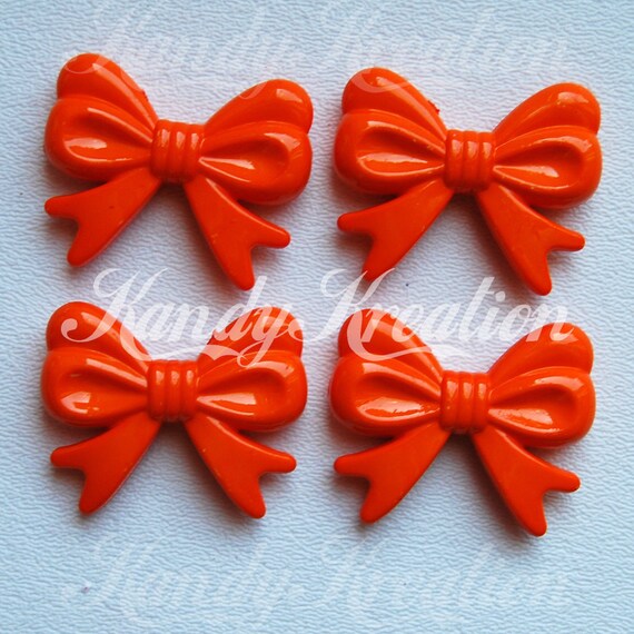 4 Light Blue Bow Beads 46mm for Bubblegum Necklaces Kandi Deco Resin Jewelry Kid