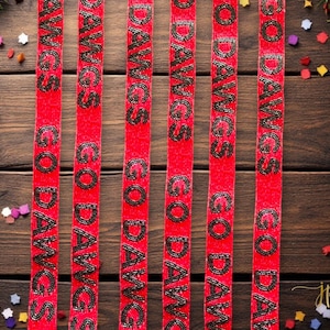 Red and Black Gameday Beaded Purse Strap | Shiny Beaded Bag Strap | Stadium Bag Strap | Ready to Ship | Game Day Gear