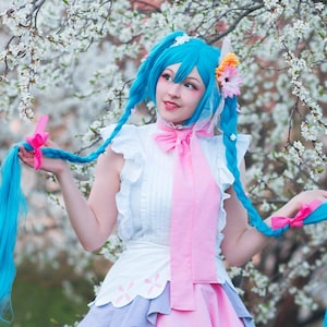 Hatsune Miku VOCALOID 初音ミク handmade cosplay costume Cute Rapunzel Miku Cosplay Costumes