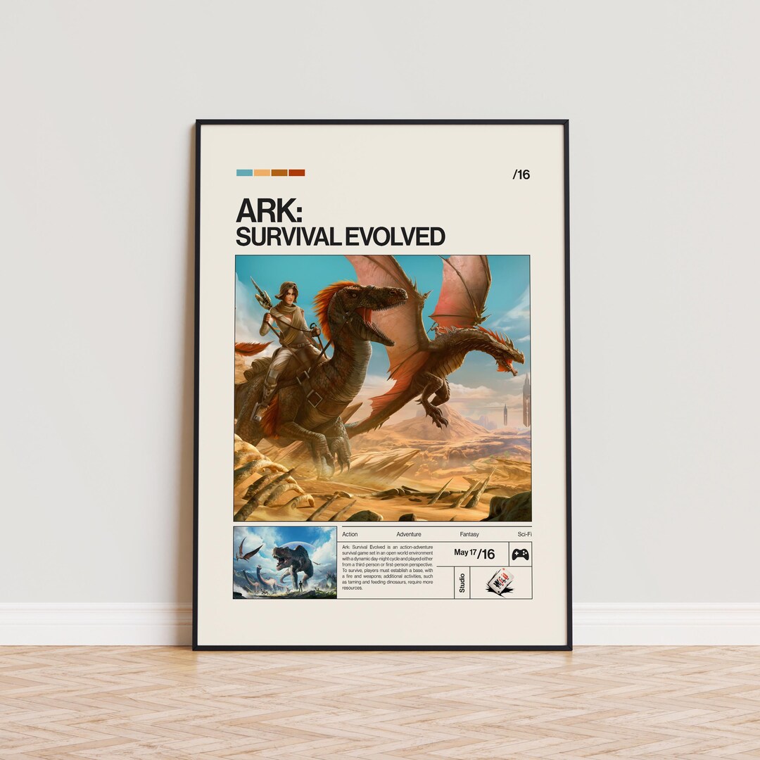 ARK Survival Evolved Poster, Video Game Poster, Minimalist Game Print ...