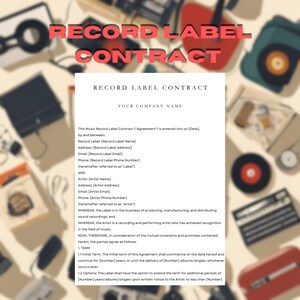 Fully editable music record label contract deal three page pdf file