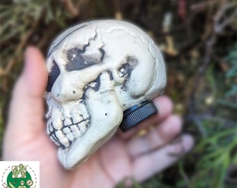 HALLOWEEN SKULL Micro Tube Cache Container for Geocaching comes with a Log Book