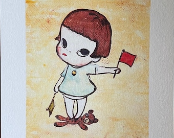Yoshimoto Nara, Mädchen Mit Den Winkerflaggen, 1996, Copyright Yoshimoto Nara 2002, Printed In Germany