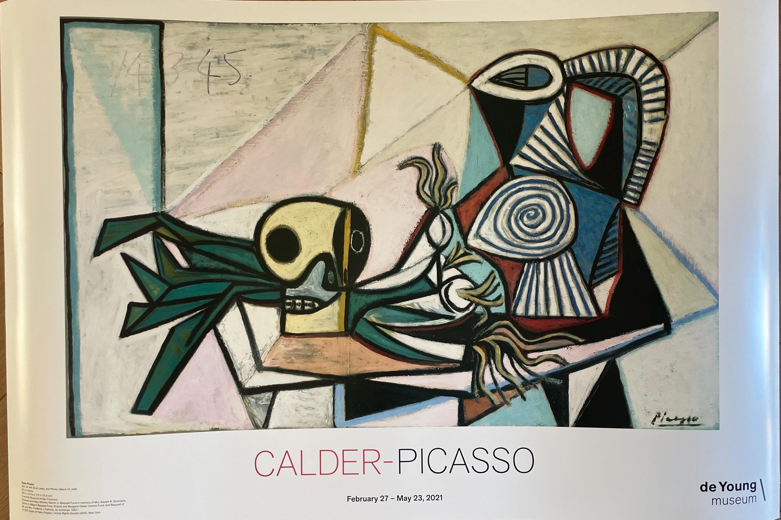 Original Exhibition Poster of Still Life With Skull, Leeks, and